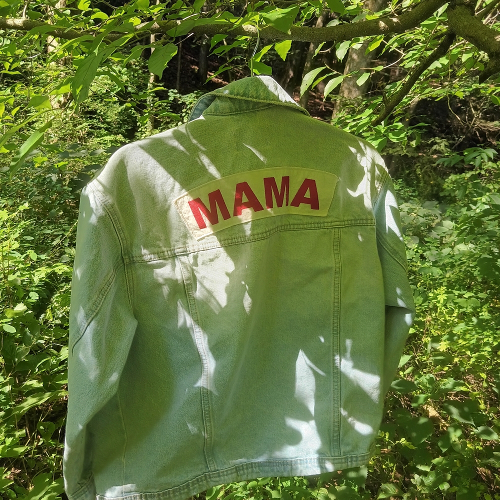 Ingrid & Isabel Light Blue Jean Jacket with Red Lettering